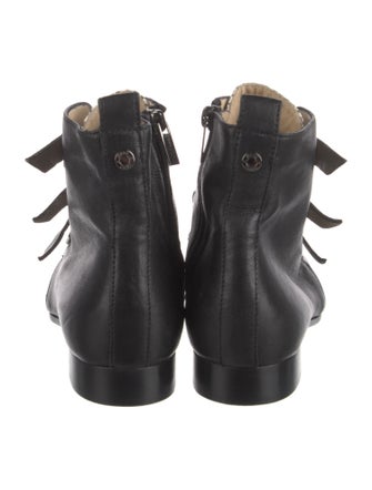 Jimmy Choo Embossed Leather Animal Print Combat Boots