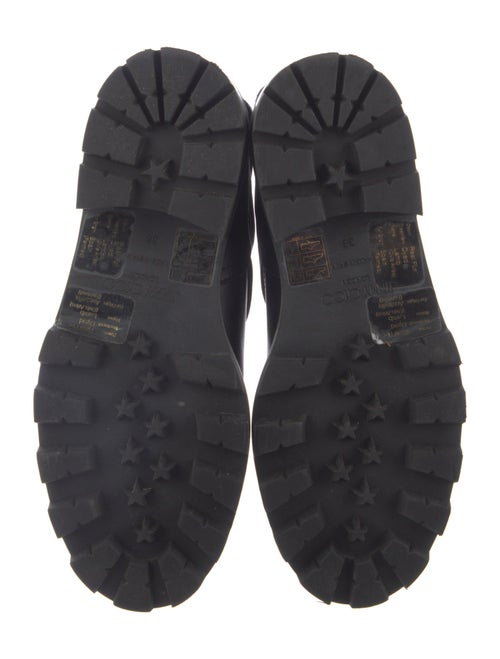 Jimmy Choo Leather Fur Trim Moto Boots