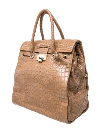 Jimmy Choo Embossed Leather Top Handle Bag