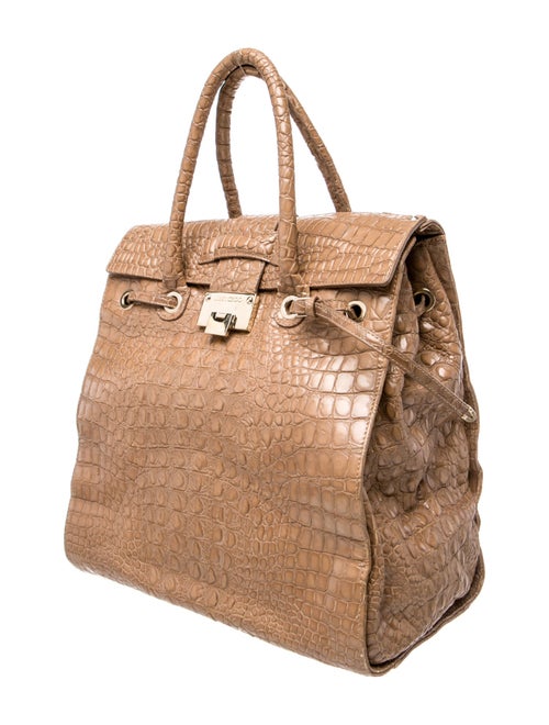Jimmy Choo Embossed Leather Top Handle Bag