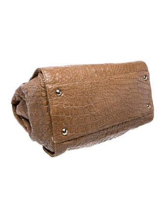 Jimmy Choo Embossed Leather Top Handle Bag