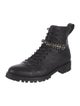 Jimmy Choo Leather Crystal Embellishments Combat Boots