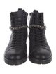Jimmy Choo Leather Crystal Embellishments Combat Boots