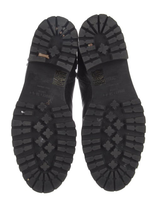 Jimmy Choo Leather Crystal Embellishments Combat Boots