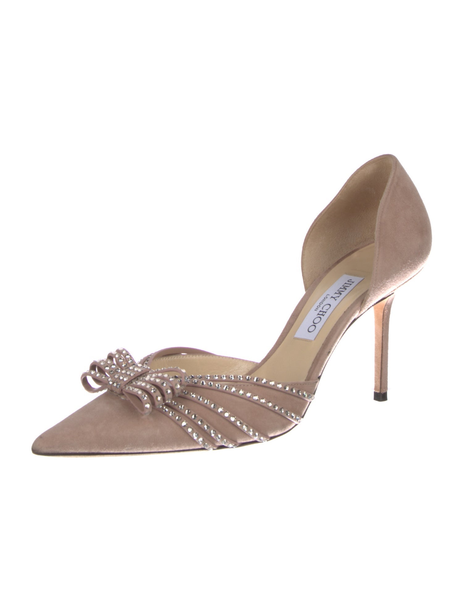 Jimmy Choo Suede Bow Accents D'Orsay Pumps