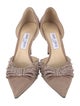 Jimmy Choo Suede Bow Accents D'Orsay Pumps