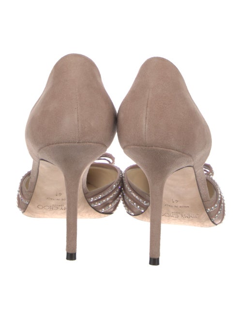 Jimmy Choo Suede Bow Accents D'Orsay Pumps