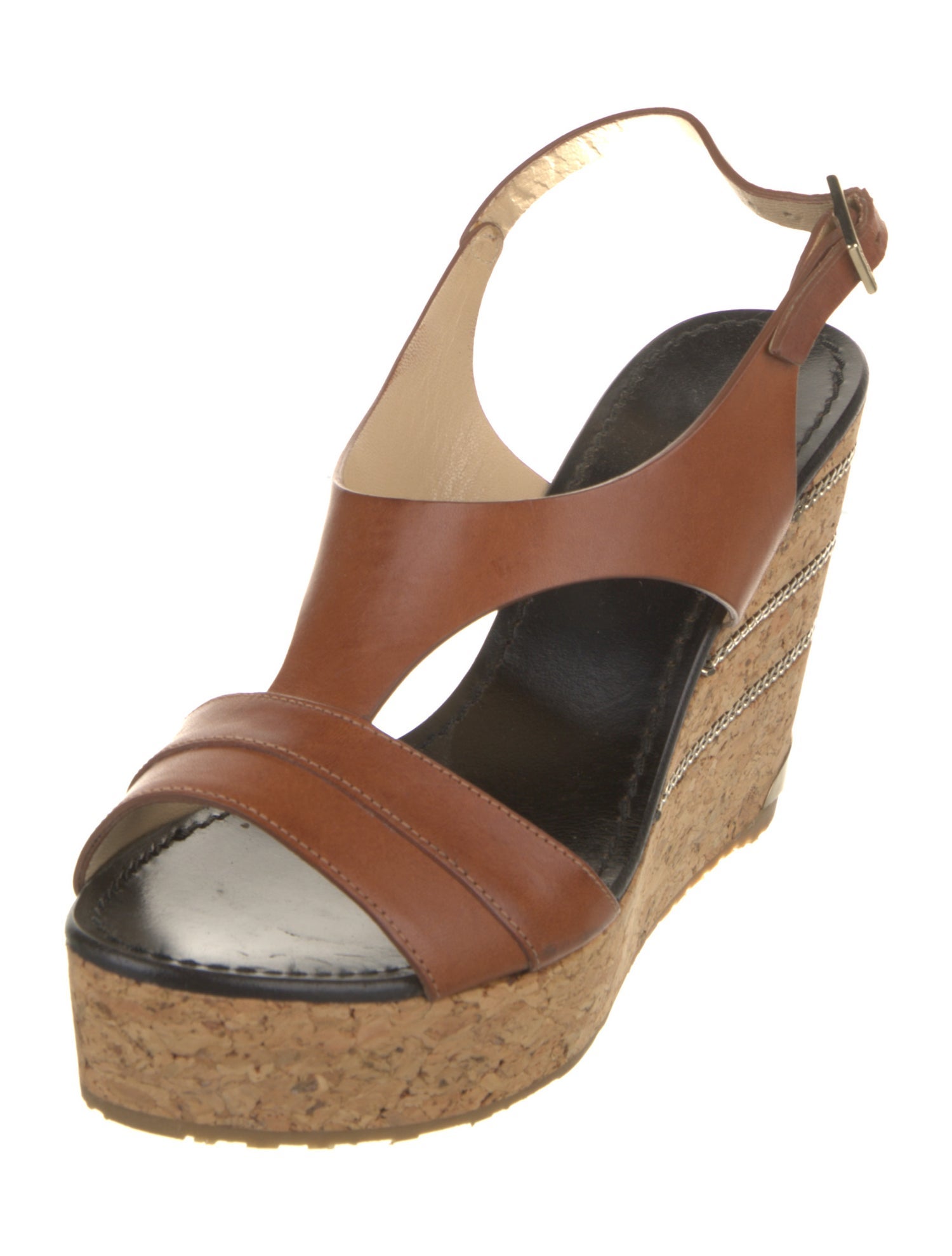 Jimmy Choo Leather Chain-Link Accents Espadrilles