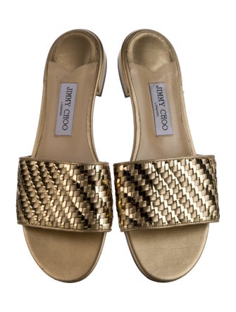 Jimmy Choo Leather Patterned Slides