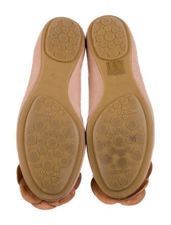 Jimmy Choo Leather Ruffle Embellishment Flats