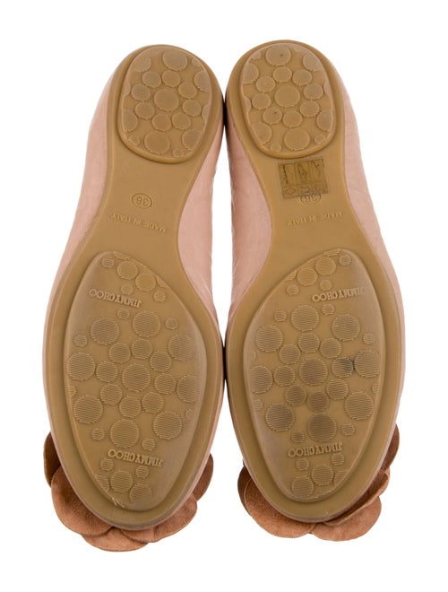 Jimmy Choo Leather Ruffle Embellishment Flats