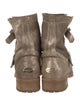 Jimmy Choo Suede Glitter Accents Moto Boots