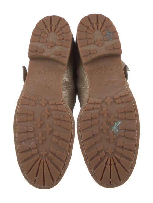 Jimmy Choo Suede Glitter Accents Moto Boots