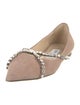 Jimmy Choo Suede Crystal Embellishments Flats