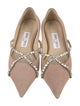 Jimmy Choo Suede Crystal Embellishments Flats