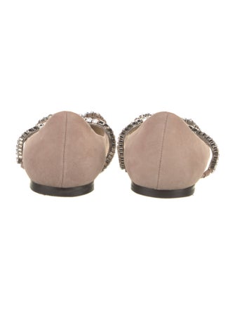 Jimmy Choo Suede Crystal Embellishments Flats
