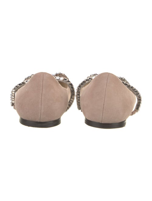 Jimmy Choo Suede Crystal Embellishments Flats