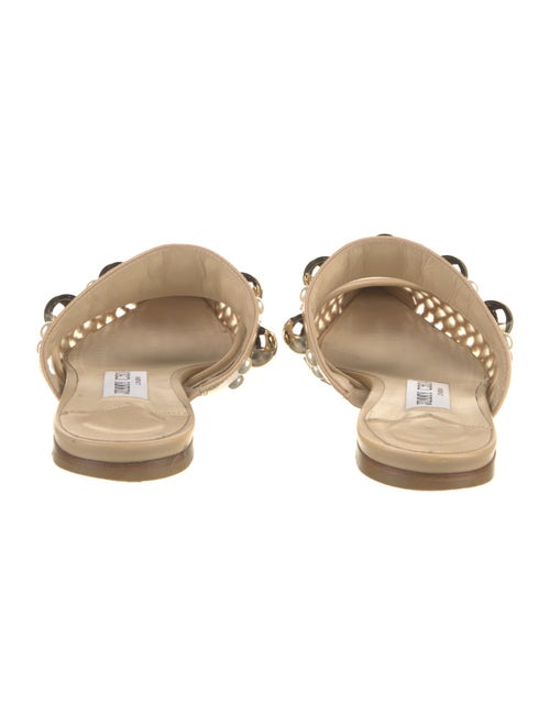Jimmy Choo Raffia Mesh Accents Mules