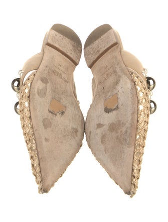 Jimmy Choo Raffia Mesh Accents Mules
