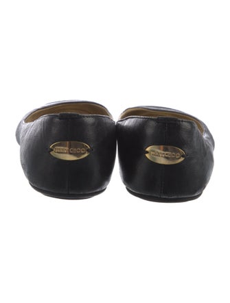 Jimmy Choo Leather Glitter Accents Flats