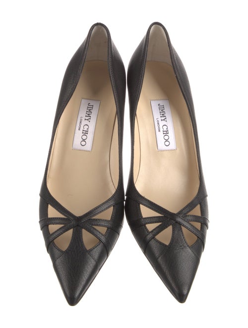 Jimmy Choo Leather Cutout Accent Pumps