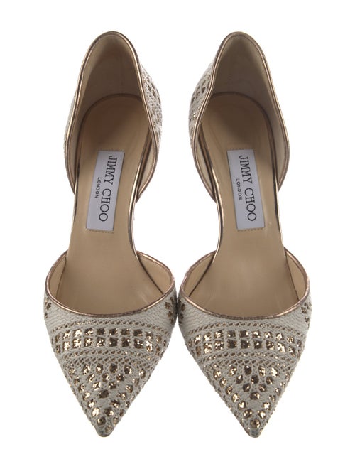 Jimmy Choo Leather Glitter Accents D'Orsay Pumps