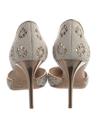 Jimmy Choo Leather Glitter Accents D'Orsay Pumps