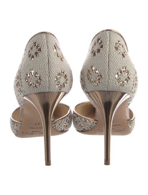 Jimmy Choo Leather Glitter Accents D'Orsay Pumps