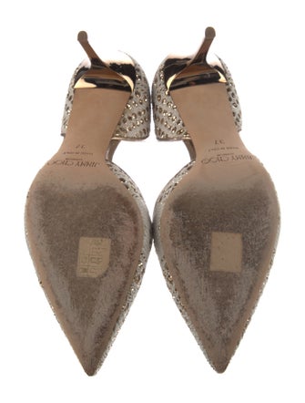 Jimmy Choo Leather Glitter Accents D'Orsay Pumps