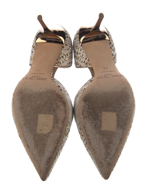 Jimmy Choo Leather Glitter Accents D'Orsay Pumps