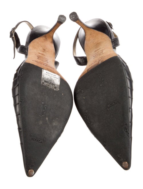 Jimmy Choo Leather Cutout Accent Slingback Pumps