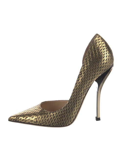 Jimmy Choo Embossed Leather Animal Print D'Orsay Pumps