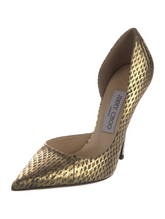 Jimmy Choo Embossed Leather Animal Print D'Orsay Pumps