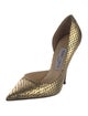 Jimmy Choo Embossed Leather Animal Print D'Orsay Pumps