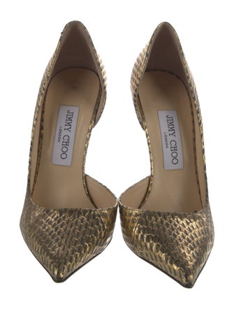 Jimmy Choo Embossed Leather Animal Print D'Orsay Pumps