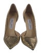 Jimmy Choo Embossed Leather Animal Print D'Orsay Pumps