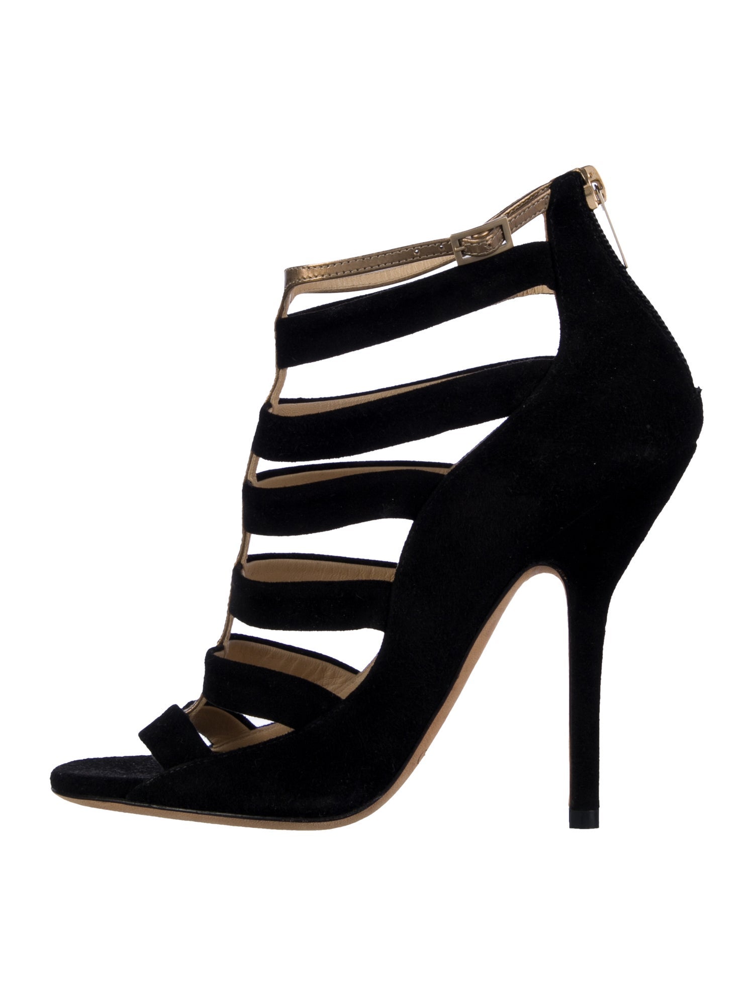 Jimmy Choo Suede Cutout Accent Gladiator Sandals