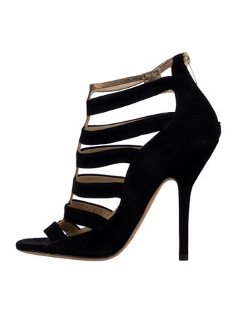 Jimmy Choo Suede Cutout Accent Gladiator Sandals