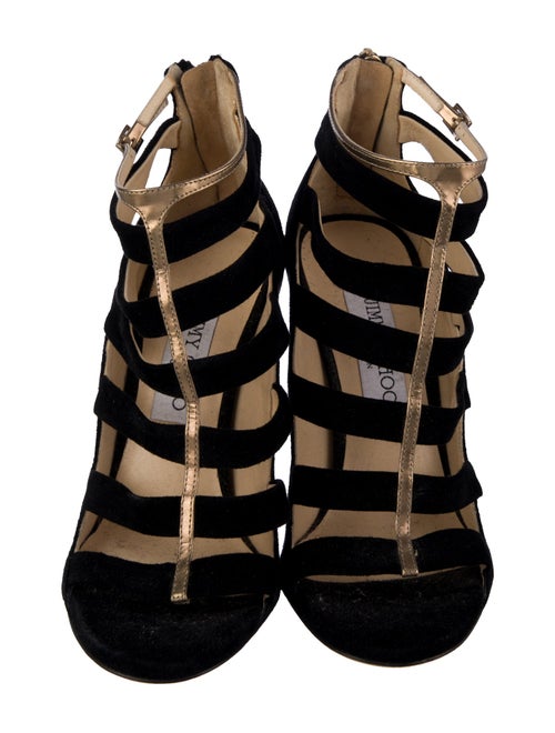 Jimmy Choo Suede Cutout Accent Gladiator Sandals