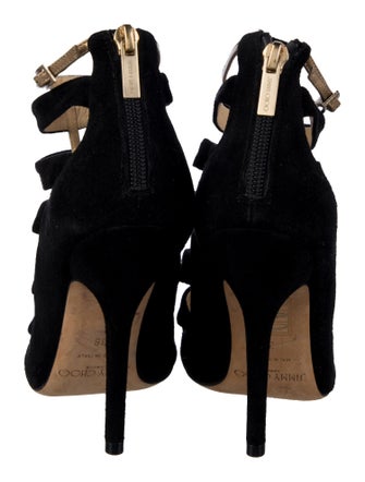 Jimmy Choo Suede Cutout Accent Gladiator Sandals