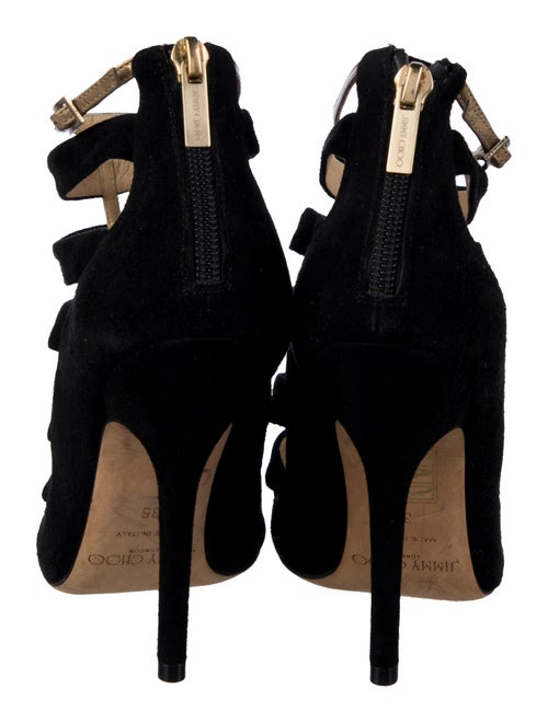 Jimmy Choo Suede Cutout Accent Gladiator Sandals