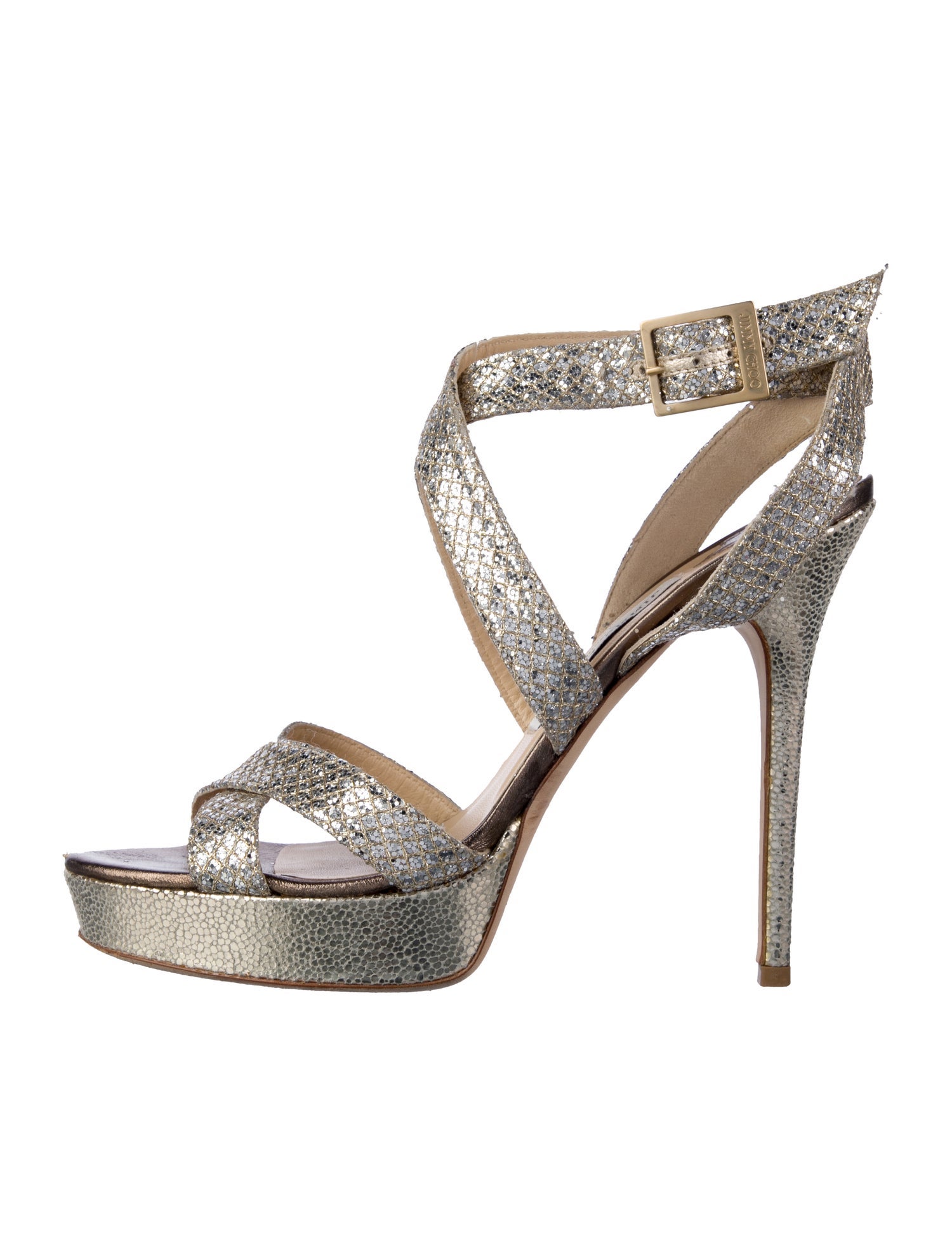 Jimmy Choo Glitter Glitter Accents Sandals