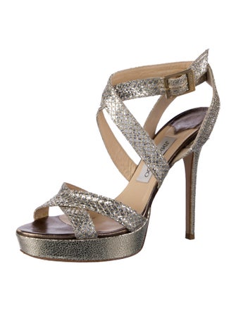 Jimmy Choo Glitter Glitter Accents Sandals