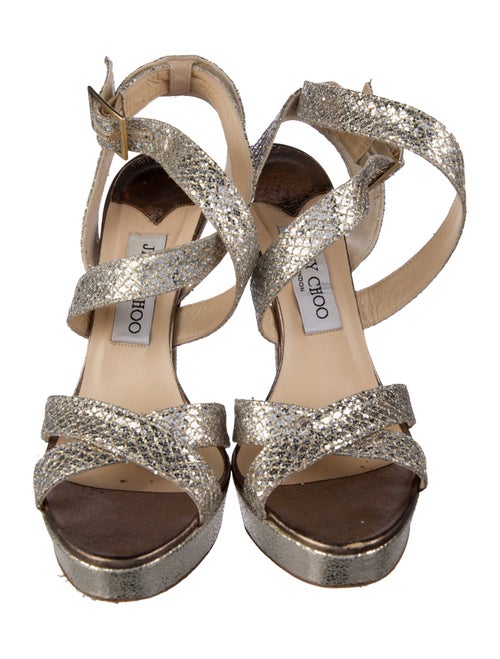 Jimmy Choo Glitter Glitter Accents Sandals