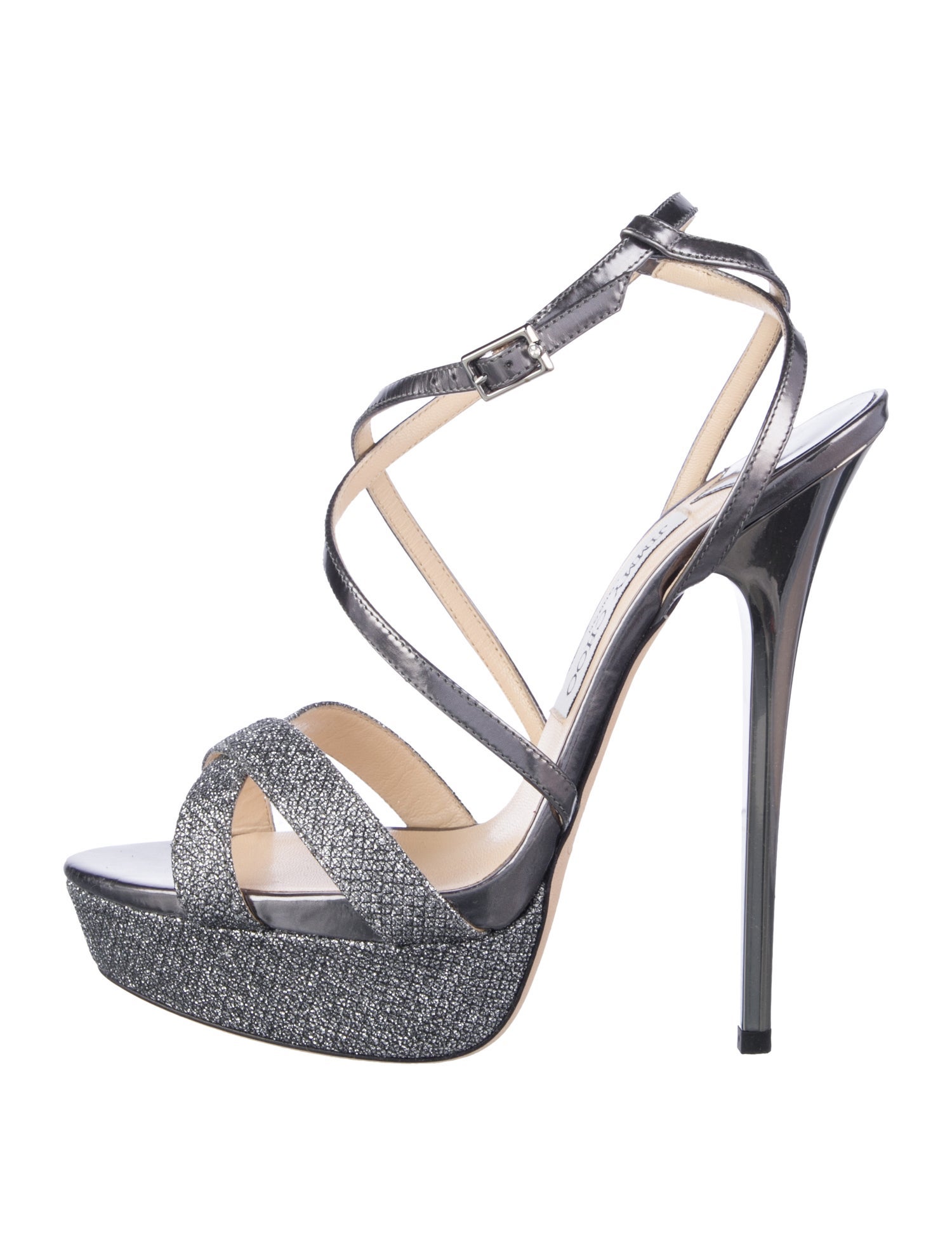 Jimmy Choo Patent Leather Animal Print Sandals