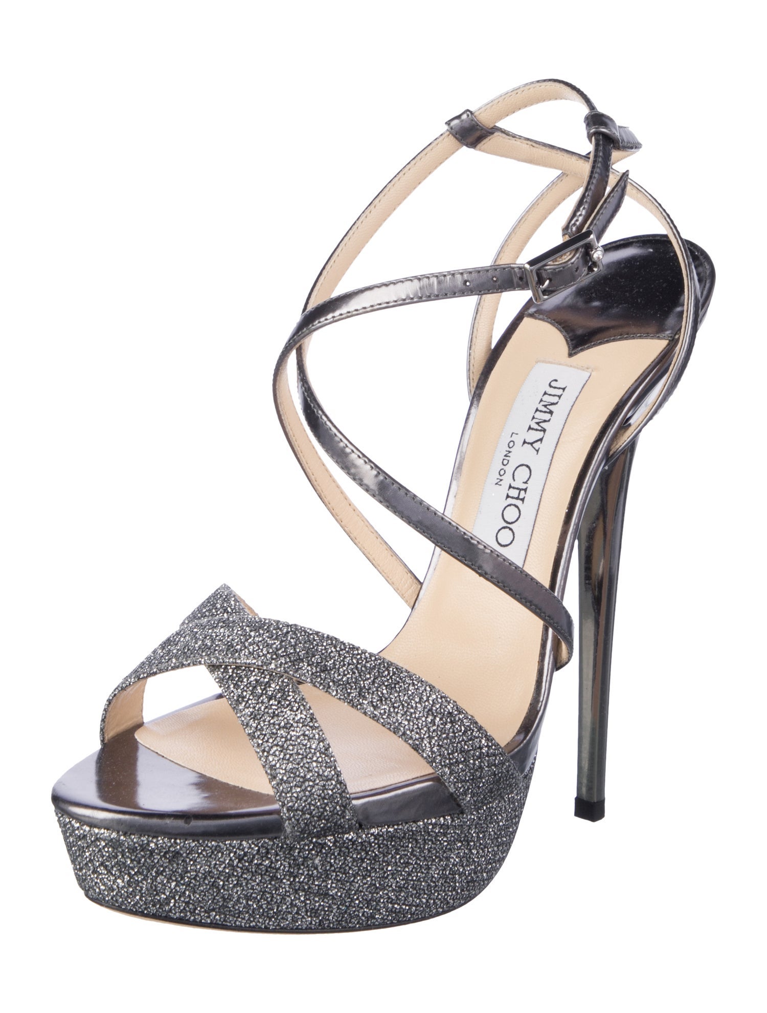Jimmy Choo Patent Leather Animal Print Sandals