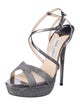Jimmy Choo Patent Leather Animal Print Sandals