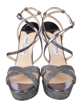 Jimmy Choo Patent Leather Animal Print Sandals