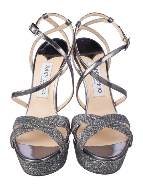 Jimmy Choo Patent Leather Animal Print Sandals