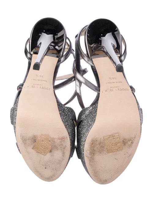 Jimmy Choo Patent Leather Animal Print Sandals